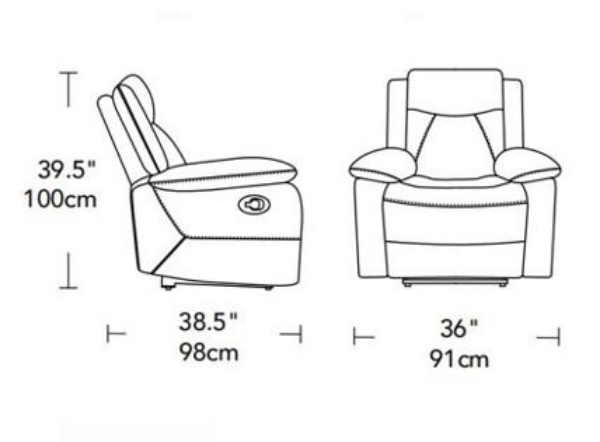 Imagen de Sillón Reclinable 50625M Gray Tapizado en PIEL